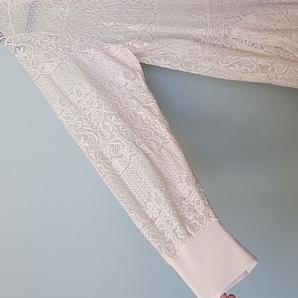 Living Doll Twee Soft Girl Romantic cream lace zip up jacket 2X - Picture 4 of 6